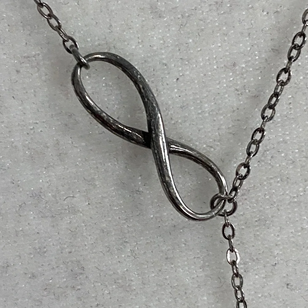 Antiqued Infinity Cross 925 Sterling Silver Lariat Y-Necklace Christian Faith